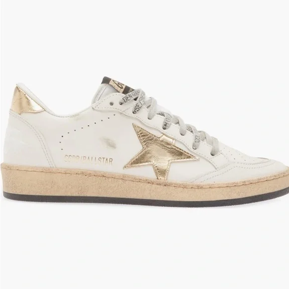 Golden Goose Ball Star Low Top Sneaker with Gold Star and Heel tab Women 41 EUC - Picture 2 of 4